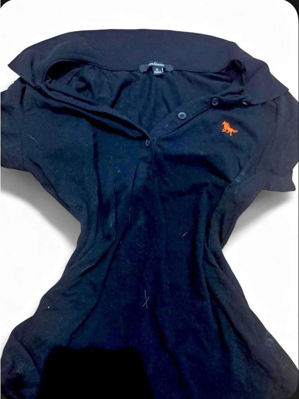 Ambiance Black Button Front Top Size Medium